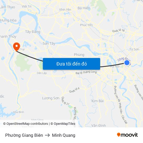 Phường Giang Biên to Minh Quang map