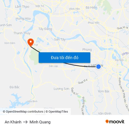 An Khánh to Minh Quang map