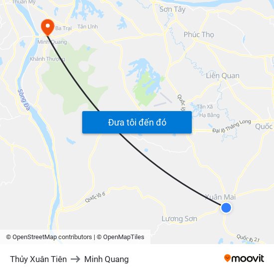 Thủy Xuân Tiên to Minh Quang map