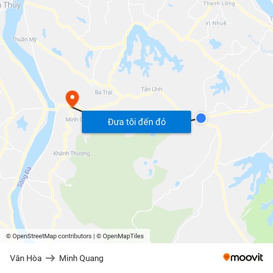 Vân Hòa to Minh Quang map