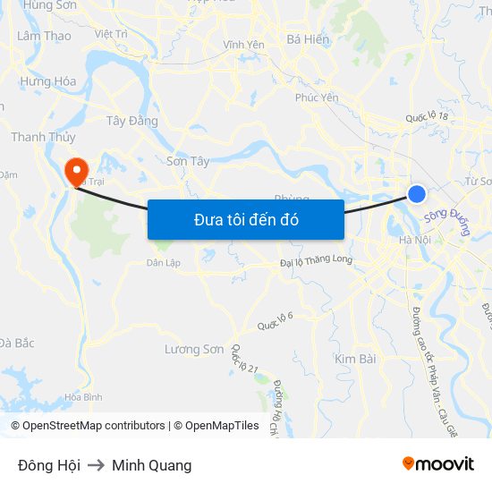 Đông Hội to Minh Quang map