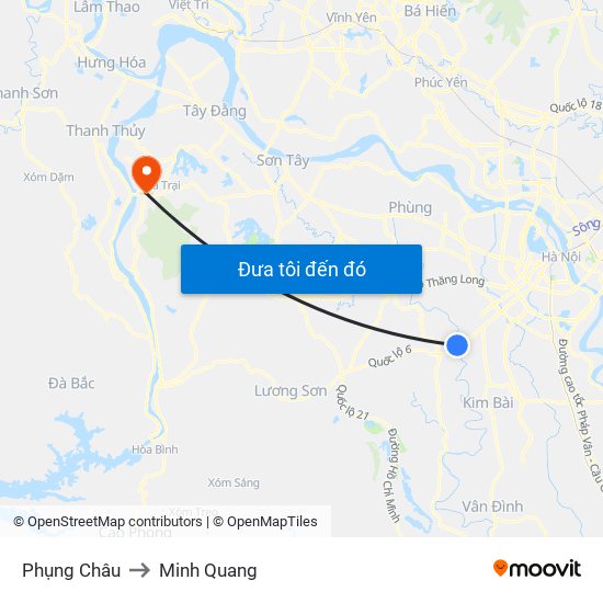 Phụng Châu to Minh Quang map
