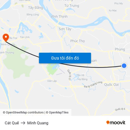 Cát Quế to Minh Quang map