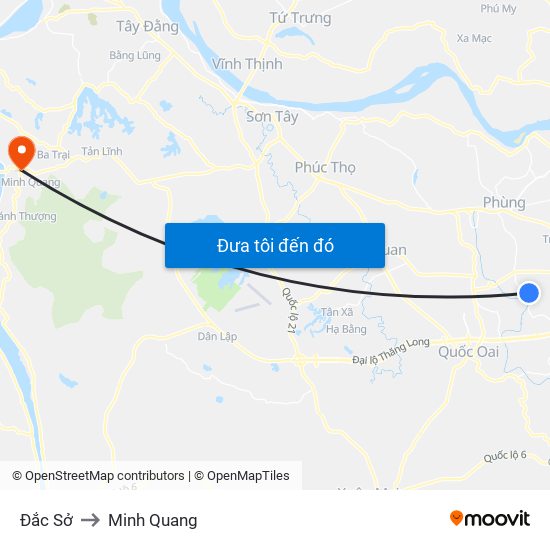 Đắc Sở to Minh Quang map