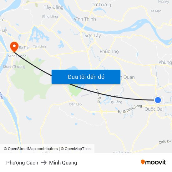 Phượng Cách to Minh Quang map