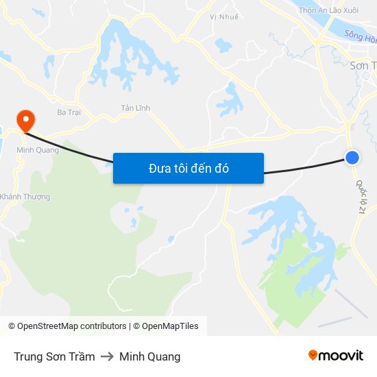 Trung Sơn Trầm to Minh Quang map