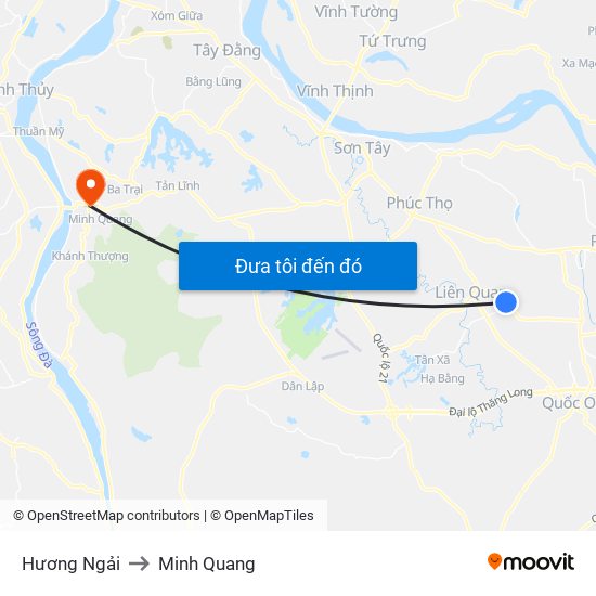Hương Ngải to Minh Quang map