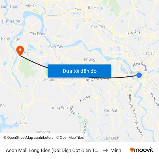 Aeon Mall Long Biên (Đối Diện Cột Điện T4a/2a-B Đường Cổ Linh) to Minh Quang map