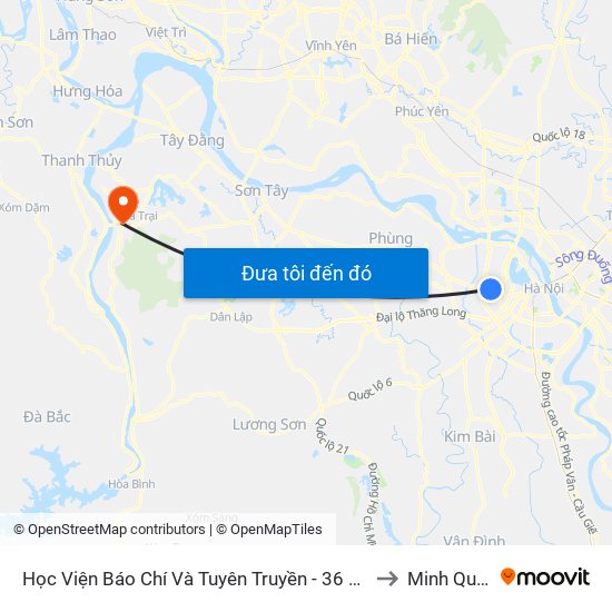 Học Viện Báo Chí Và Tuyên Truyền - 36 Xuân Thủy to Minh Quang map