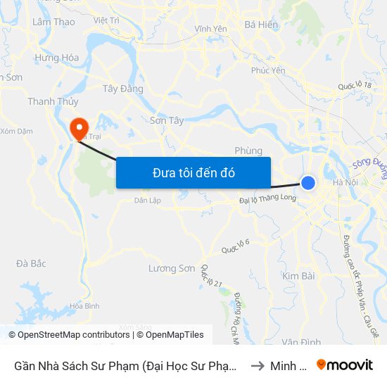 Gần Nhà Sách Sư Phạm (Đại Học Sư Phạm Hà Nội) - 136 Xuân Thủy to Minh Quang map