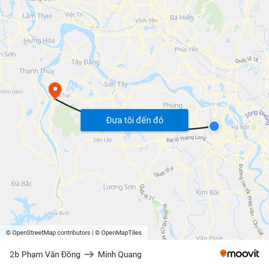 2b Phạm Văn Đồng to Minh Quang map