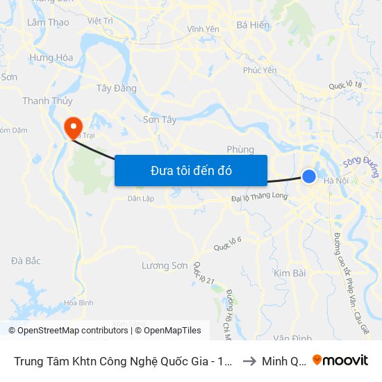 Trung Tâm Khtn Công Nghệ Quốc Gia - 18 Hoàng Quốc Việt to Minh Quang map