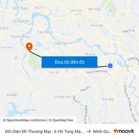 Đối Diện Đh Thương Mại - 6 Hồ Tùng Mậu (Cột Sau) to Minh Quang map