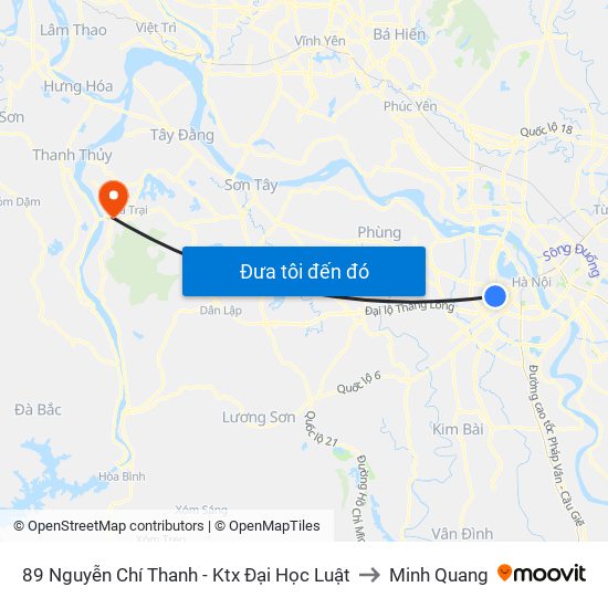 89 Nguyễn Chí Thanh - Ktx Đại Học Luật to Minh Quang map