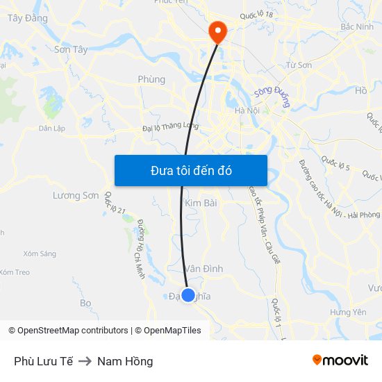 Phù Lưu Tế to Nam Hồng map