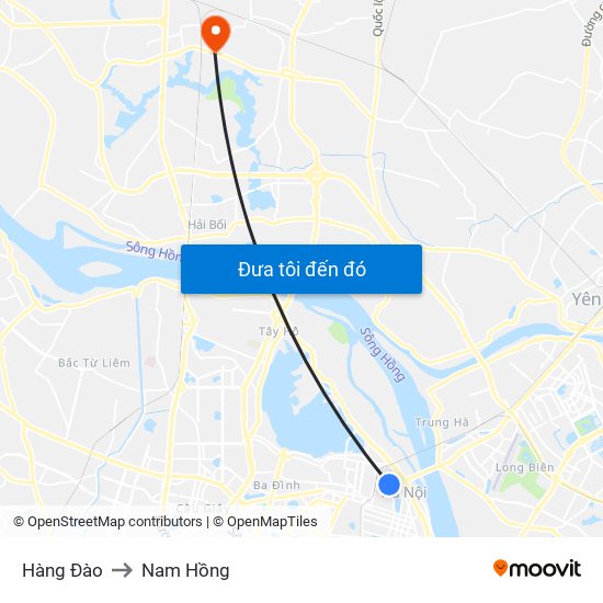 Hàng Đào to Nam Hồng map