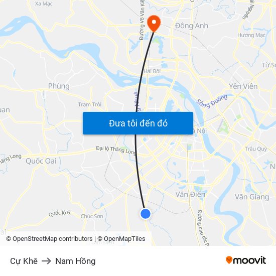 Cự Khê to Nam Hồng map