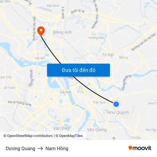 Dương Quang to Nam Hồng map