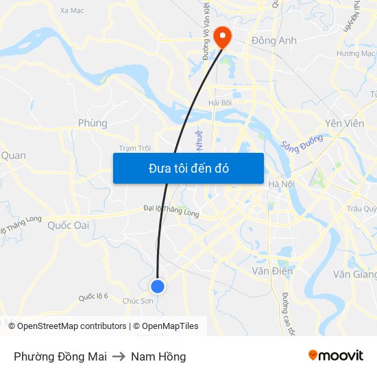 Phường Đồng Mai to Nam Hồng map