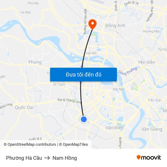 Phường Hà Cầu to Nam Hồng map