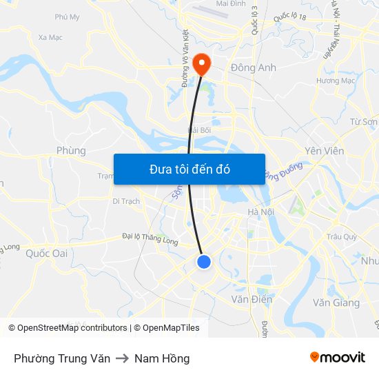 Phường Trung Văn to Nam Hồng map