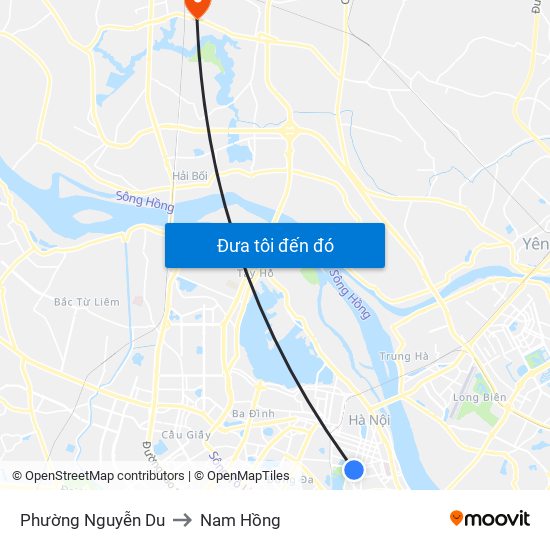 Phường Nguyễn Du to Nam Hồng map