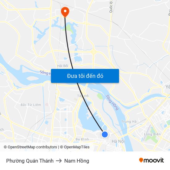 Phường Quán Thánh to Nam Hồng map