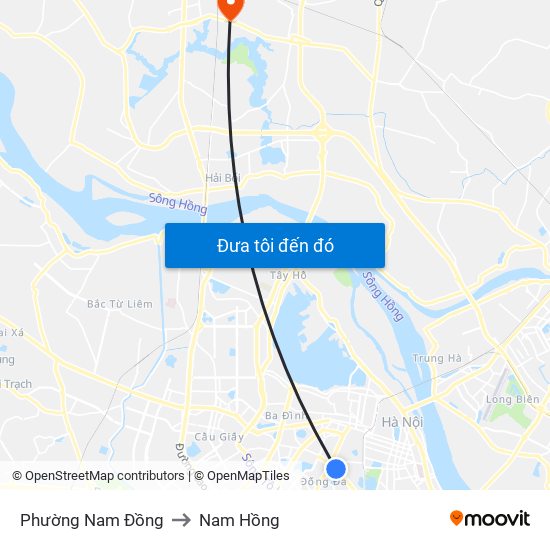 Phường Nam Đồng to Nam Hồng map