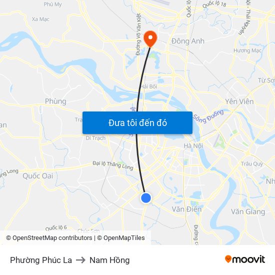 Phường Phúc La to Nam Hồng map