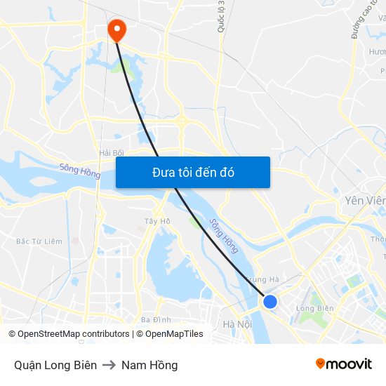Quận Long Biên to Nam Hồng map