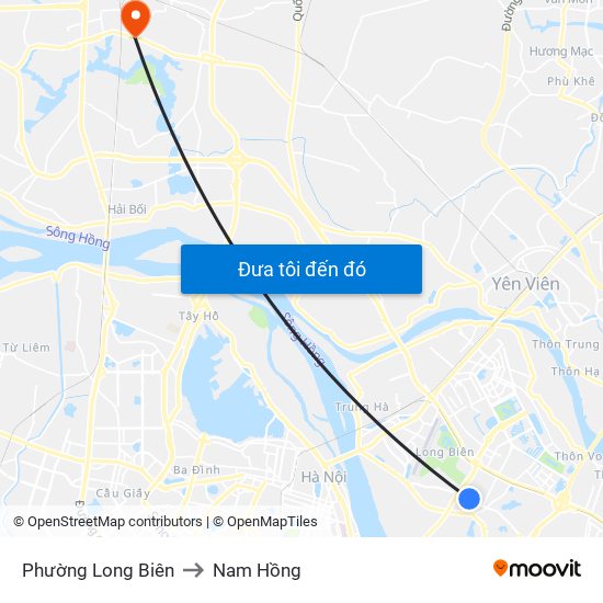 Phường Long Biên to Nam Hồng map