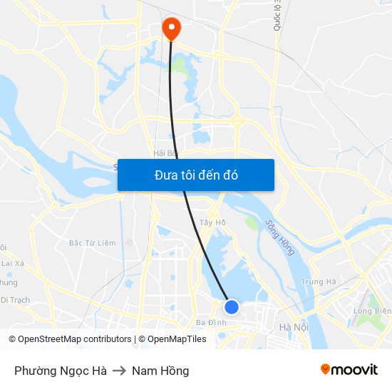 Phường Ngọc Hà to Nam Hồng map