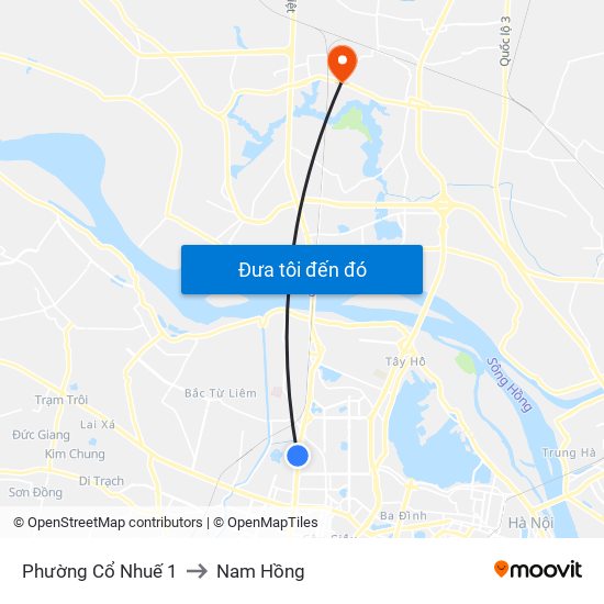 Phường Cổ Nhuế 1 to Nam Hồng map