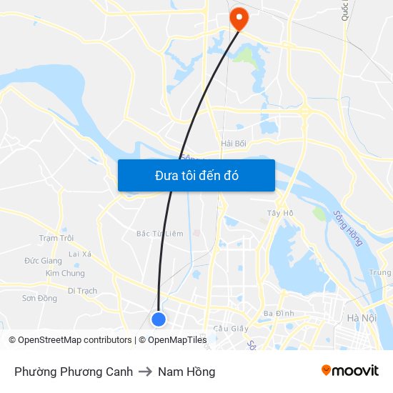 Phường Phương Canh to Nam Hồng map