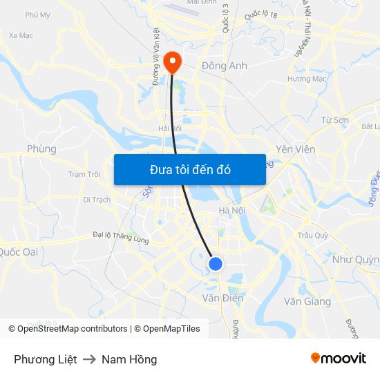 Phương Liệt to Nam Hồng map