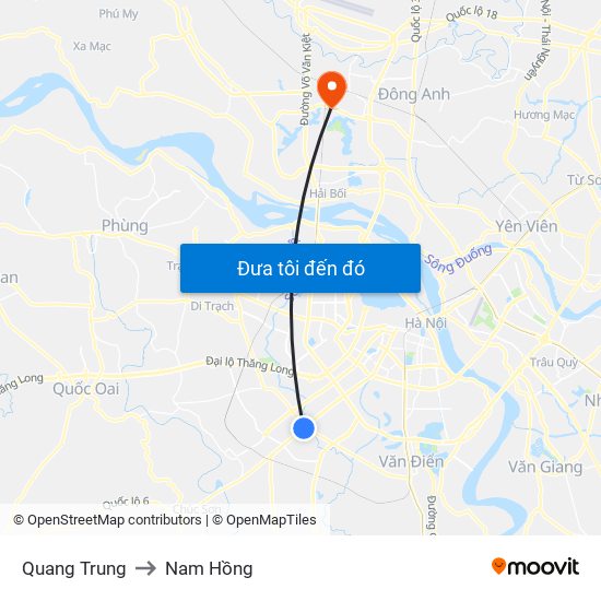 Quang Trung to Nam Hồng map