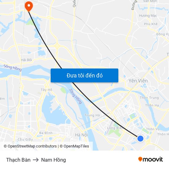 Thạch Bàn to Nam Hồng map