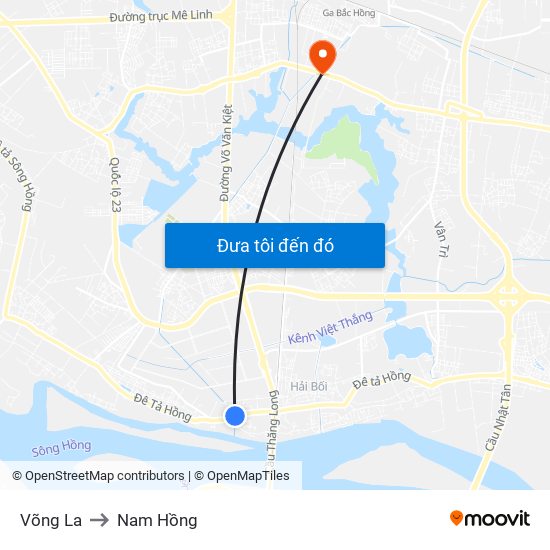 Võng La to Nam Hồng map