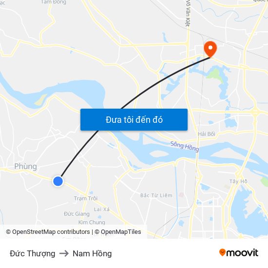 Đức Thượng to Nam Hồng map