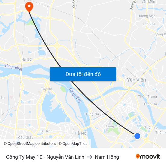 Công Ty May 10 - Nguyễn Văn Linh to Nam Hồng map