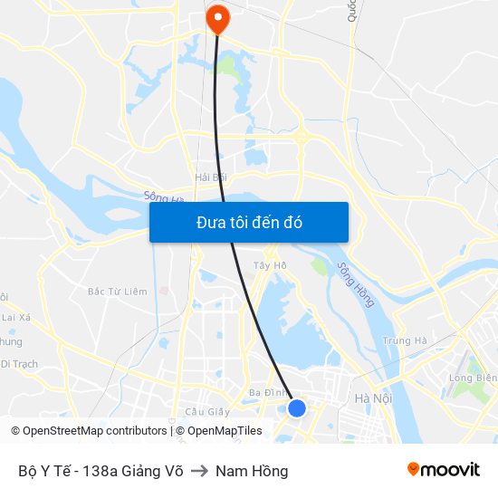 Bộ Y Tế - 138a Giảng Võ to Nam Hồng map