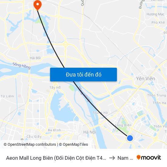 Aeon Mall Long Biên (Đối Diện Cột Điện T4a/2a-B Đường Cổ Linh) to Nam Hồng map