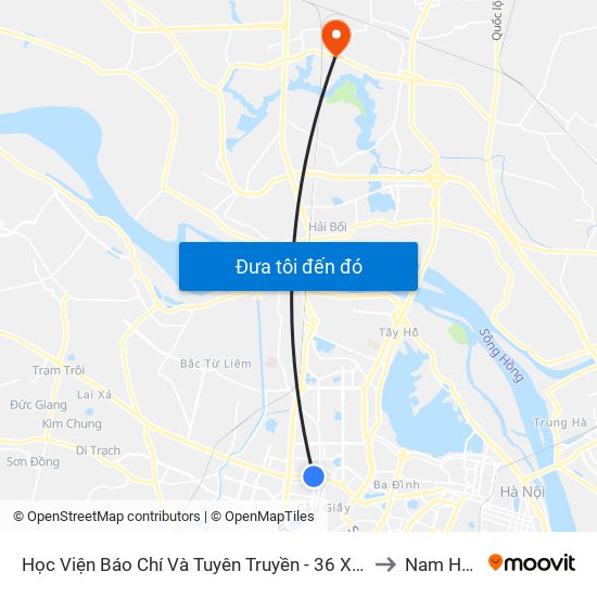 Học Viện Báo Chí Và Tuyên Truyền - 36 Xuân Thủy to Nam Hồng map