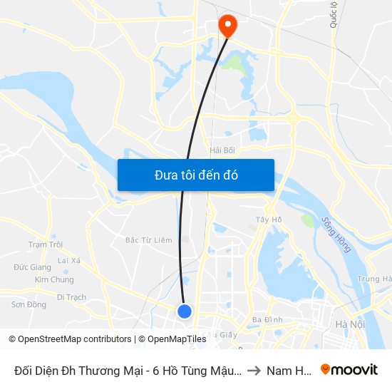 Đối Diện Đh Thương Mại - 6 Hồ Tùng Mậu (Cột Sau) to Nam Hồng map