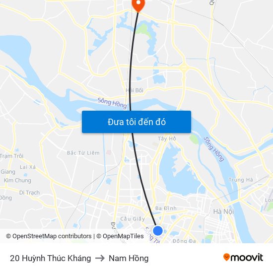 20 Huỳnh Thúc Kháng to Nam Hồng map