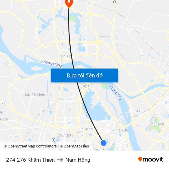 274-276 Khâm Thiên to Nam Hồng map