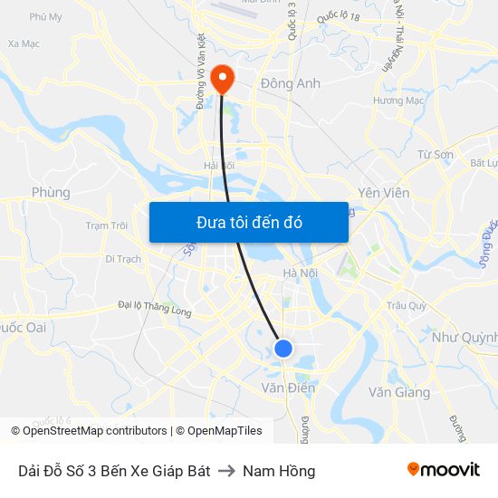 Dải Đỗ Số 3 Bến Xe Giáp Bát to Nam Hồng map