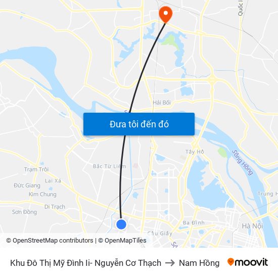 Khu Đô Thị Mỹ Đình Ii- Nguyễn Cơ Thạch to Nam Hồng map