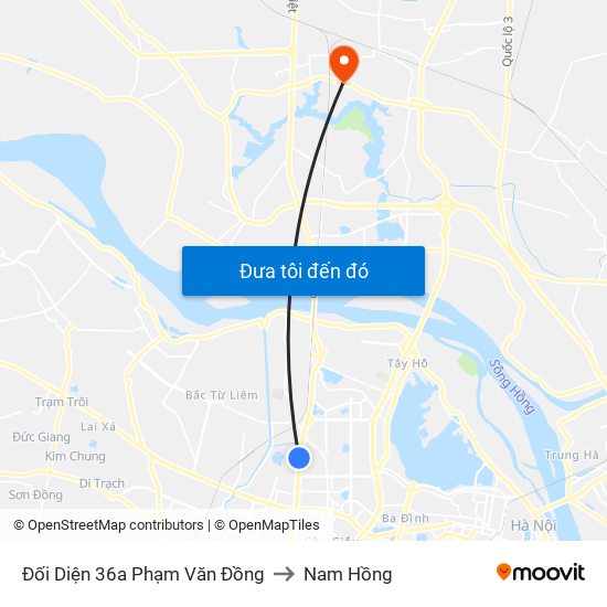 Đối Diện 36a Phạm Văn Đồng to Nam Hồng map