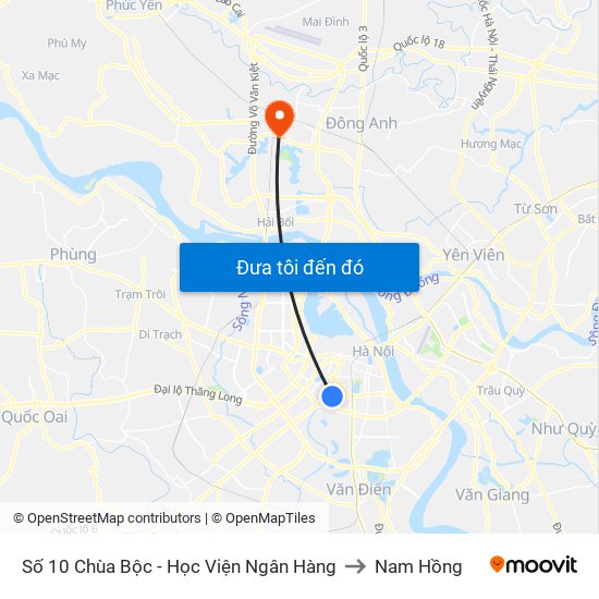 Công Ty In Thương Mại & Dịch Vụ Ngân Hàng - Số 10 Chùa Bộc to Nam Hồng map